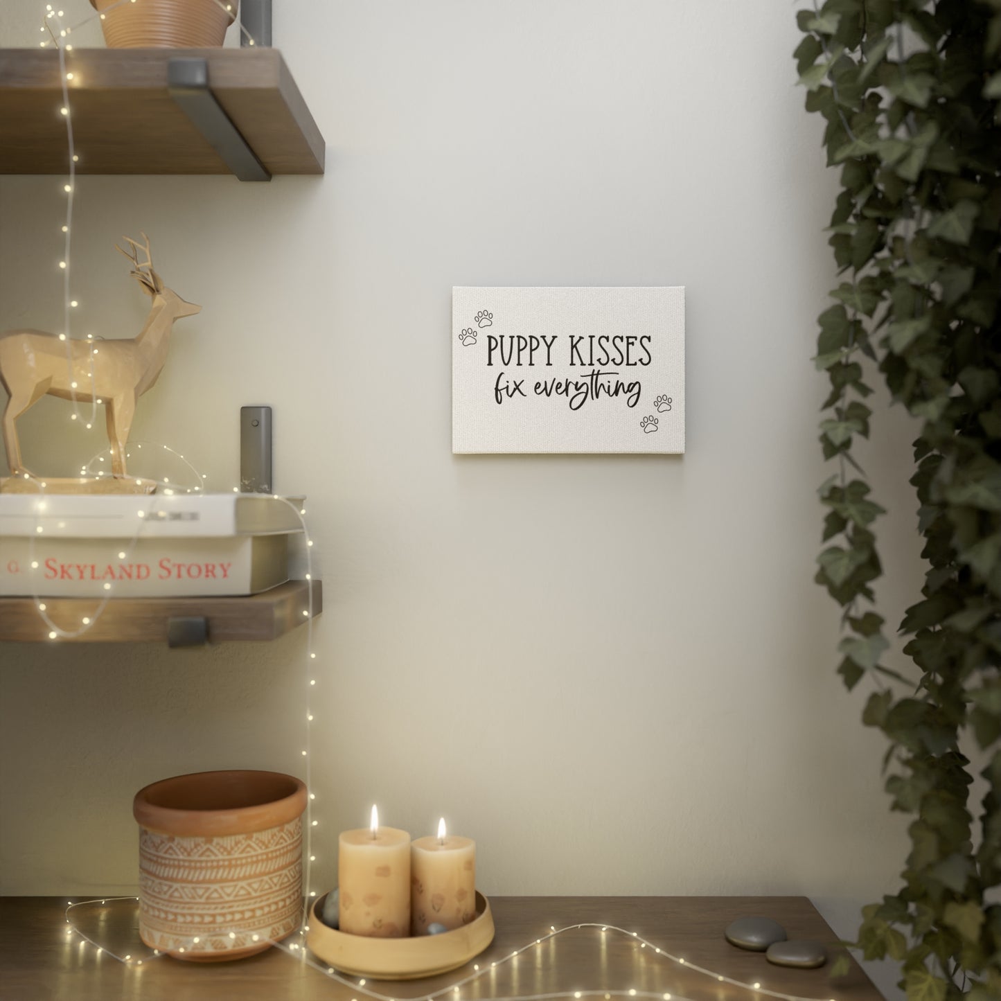 Puppy Kisses Fix Everything Canvas Photo Tile