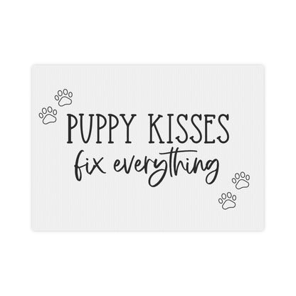 Puppy Kisses Fix Everything Canvas Photo Tile