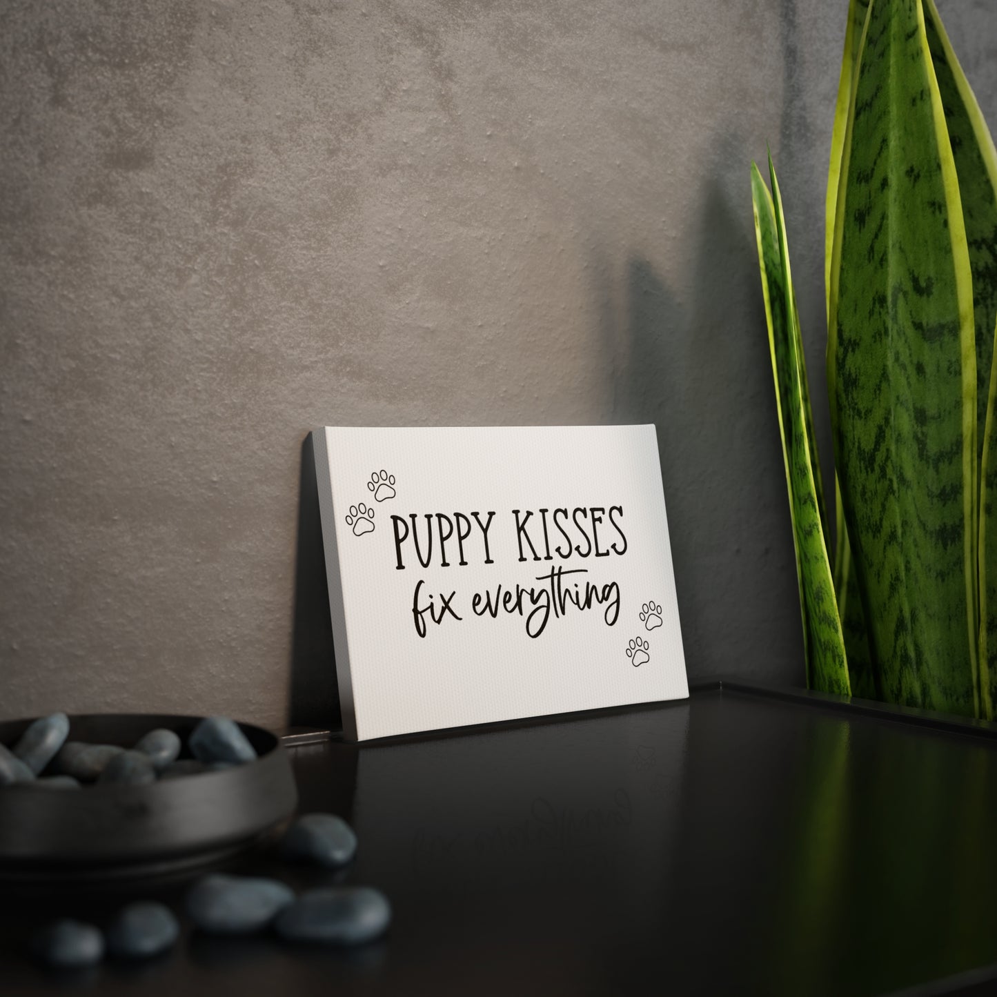 Puppy Kisses Fix Everything Canvas Photo Tile