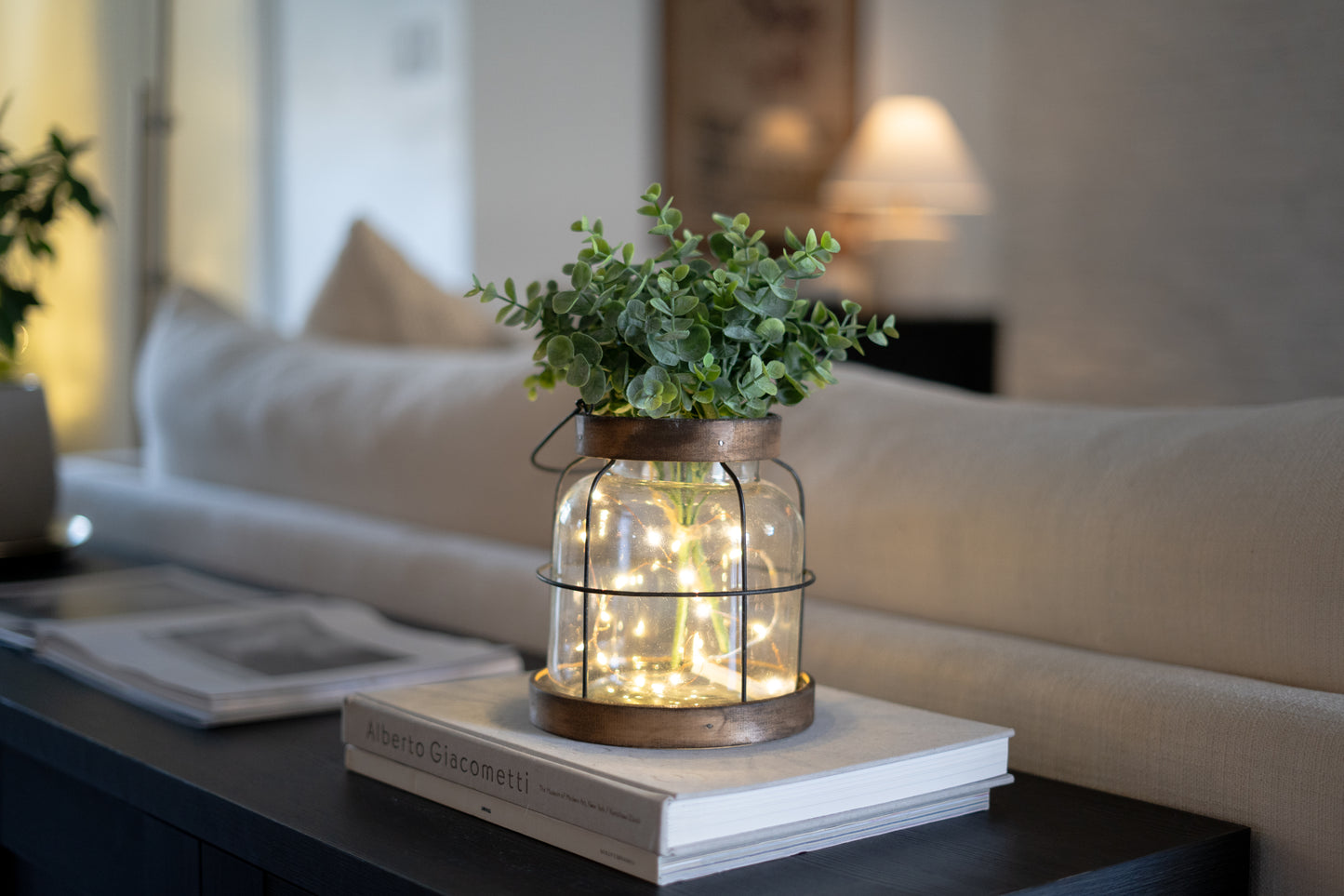 Rustic Farmhouse Lantern Centerpiece