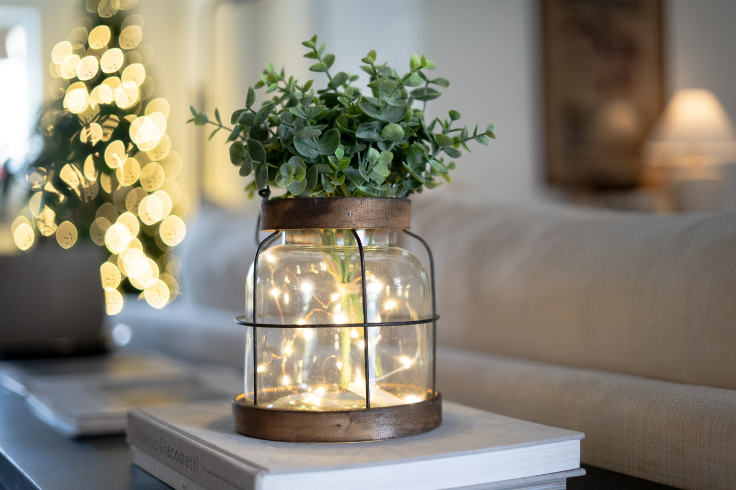 Rustic Farmhouse Lantern Centerpiece