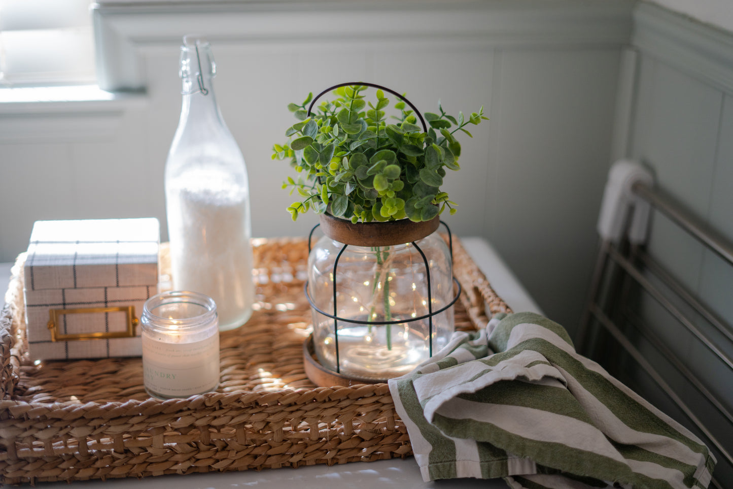 Rustic Farmhouse Lantern Centerpiece