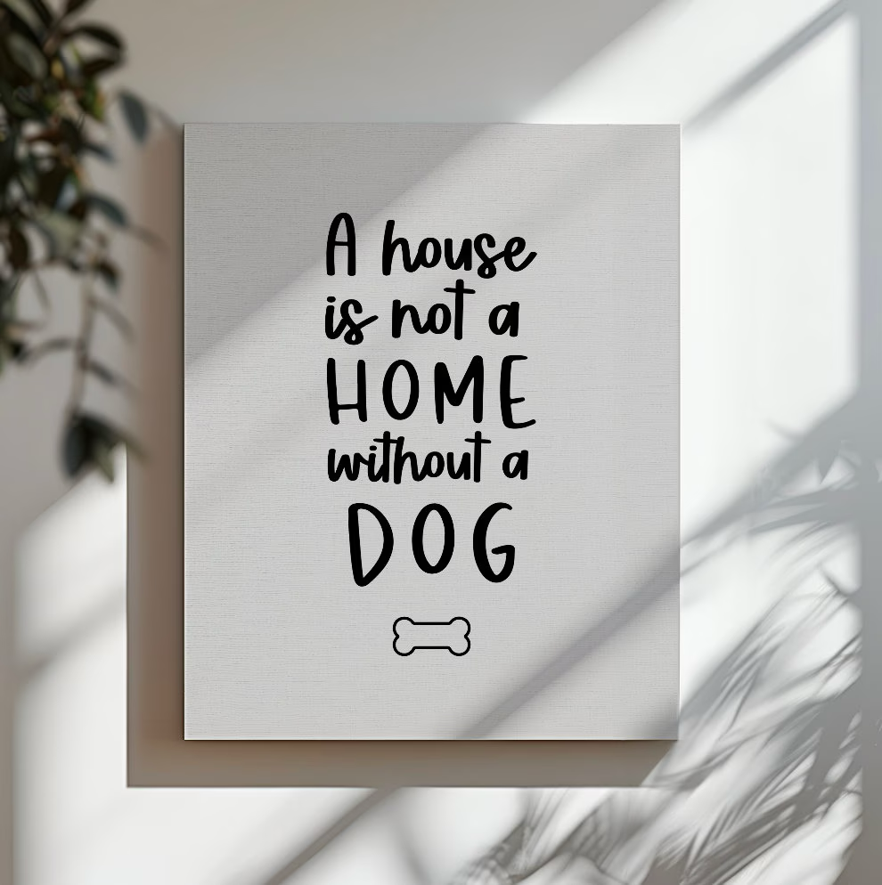 A House is not a Home without a Dog Canvas Print