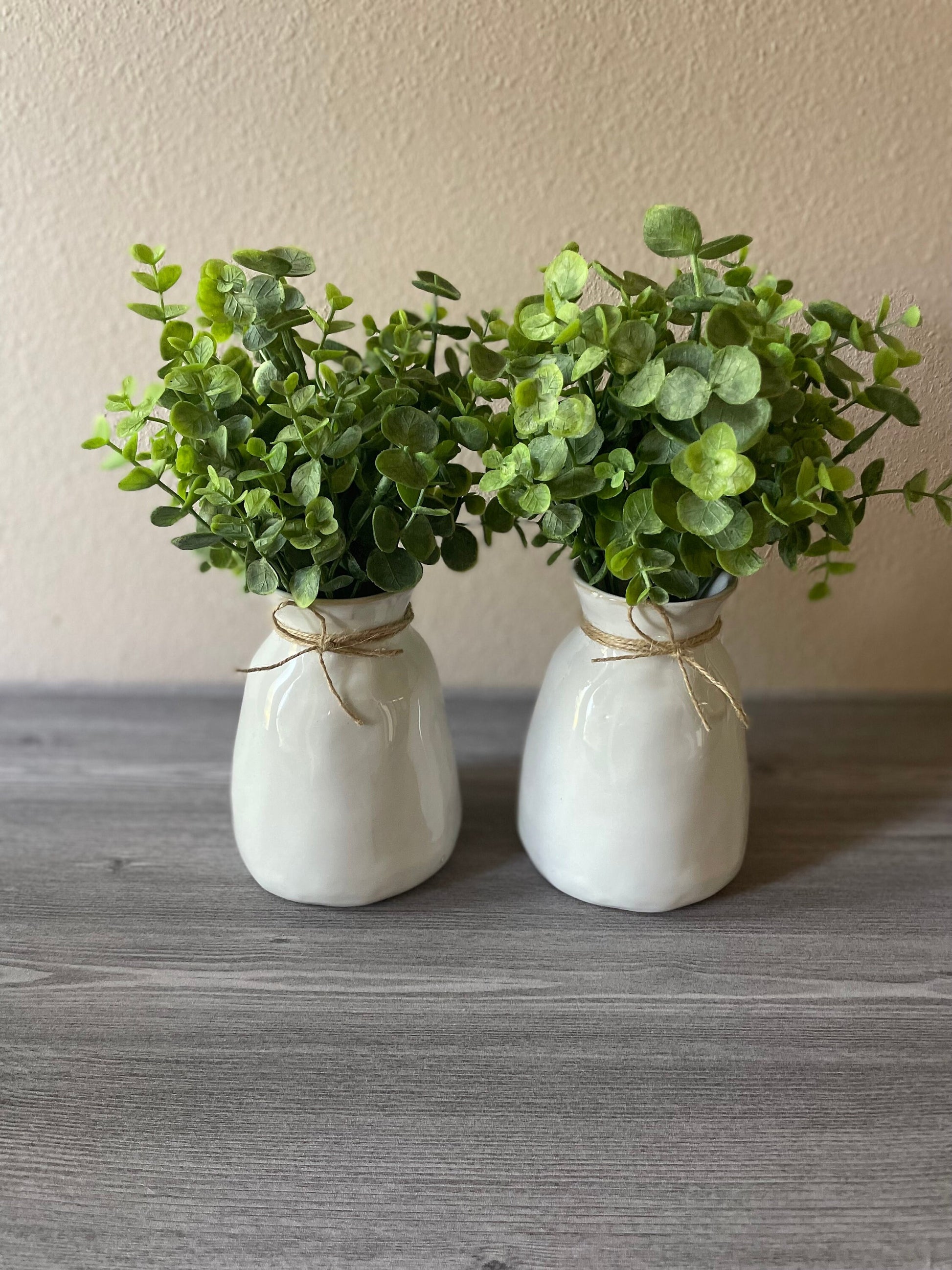 Rustic Farmhouse Vase, Ceramic Vase for Table, Farmhouse Centerpiece, White Ceramic Vase, Floral Arrangement, Country decor, Farmhouse Decor