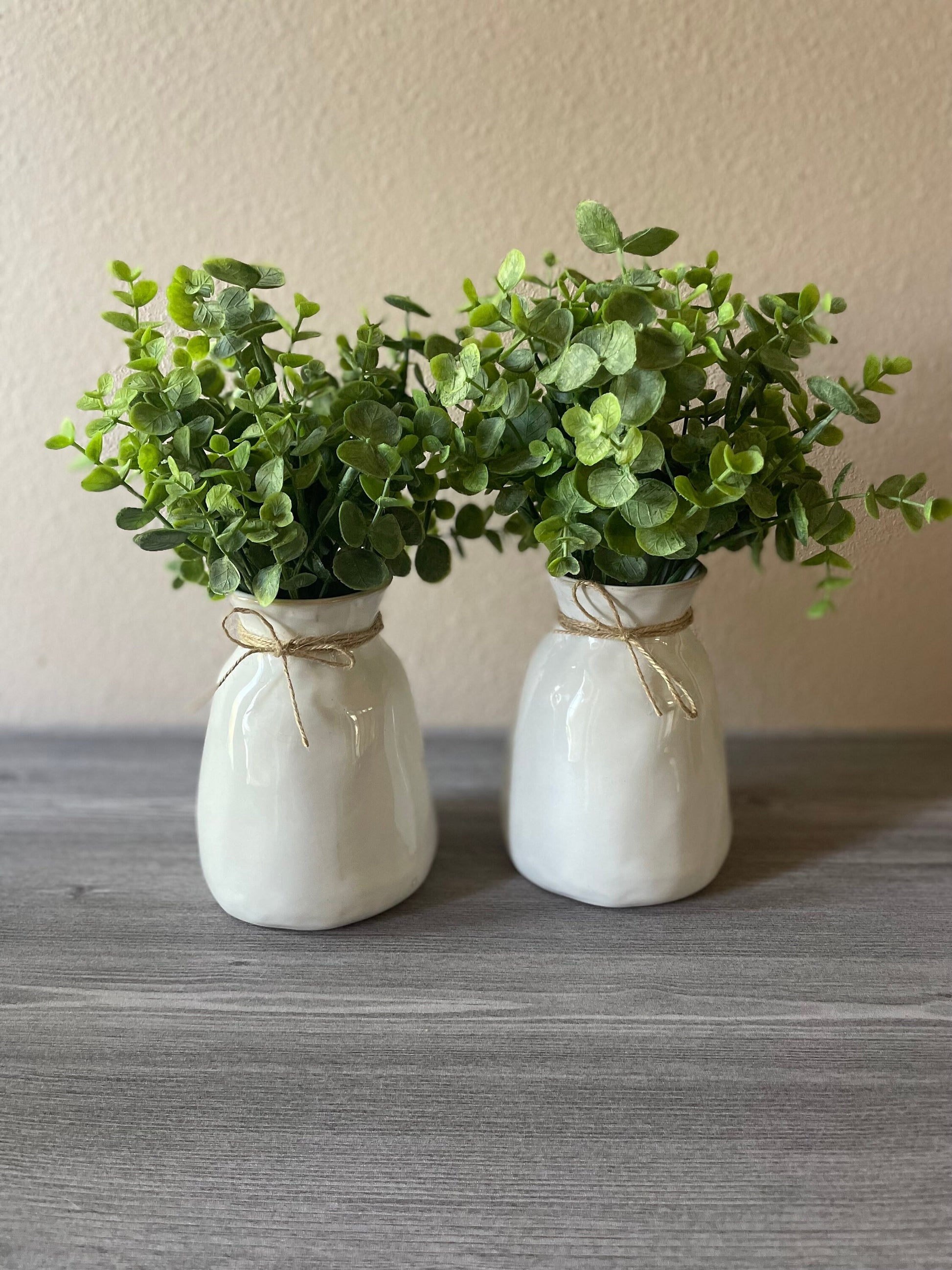 Rustic Farmhouse Vase, Ceramic Vase for Table, Farmhouse Centerpiece, White Ceramic Vase, Floral Arrangement, Country decor, Farmhouse Decor