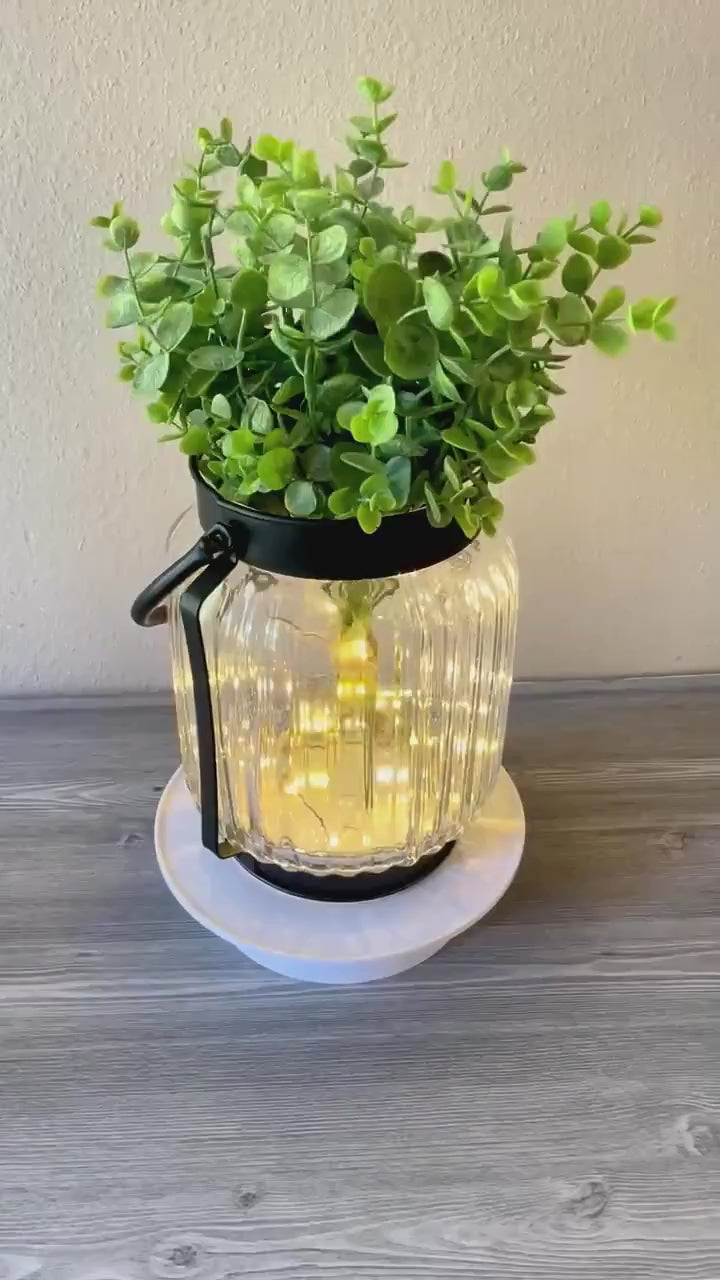 Modern Farmhouse Lantern Centerpiece, Lantern Centerpiece, Wedding Centerpiece, Entryway Decor, Jar with Flowers, Farmhouse Decor